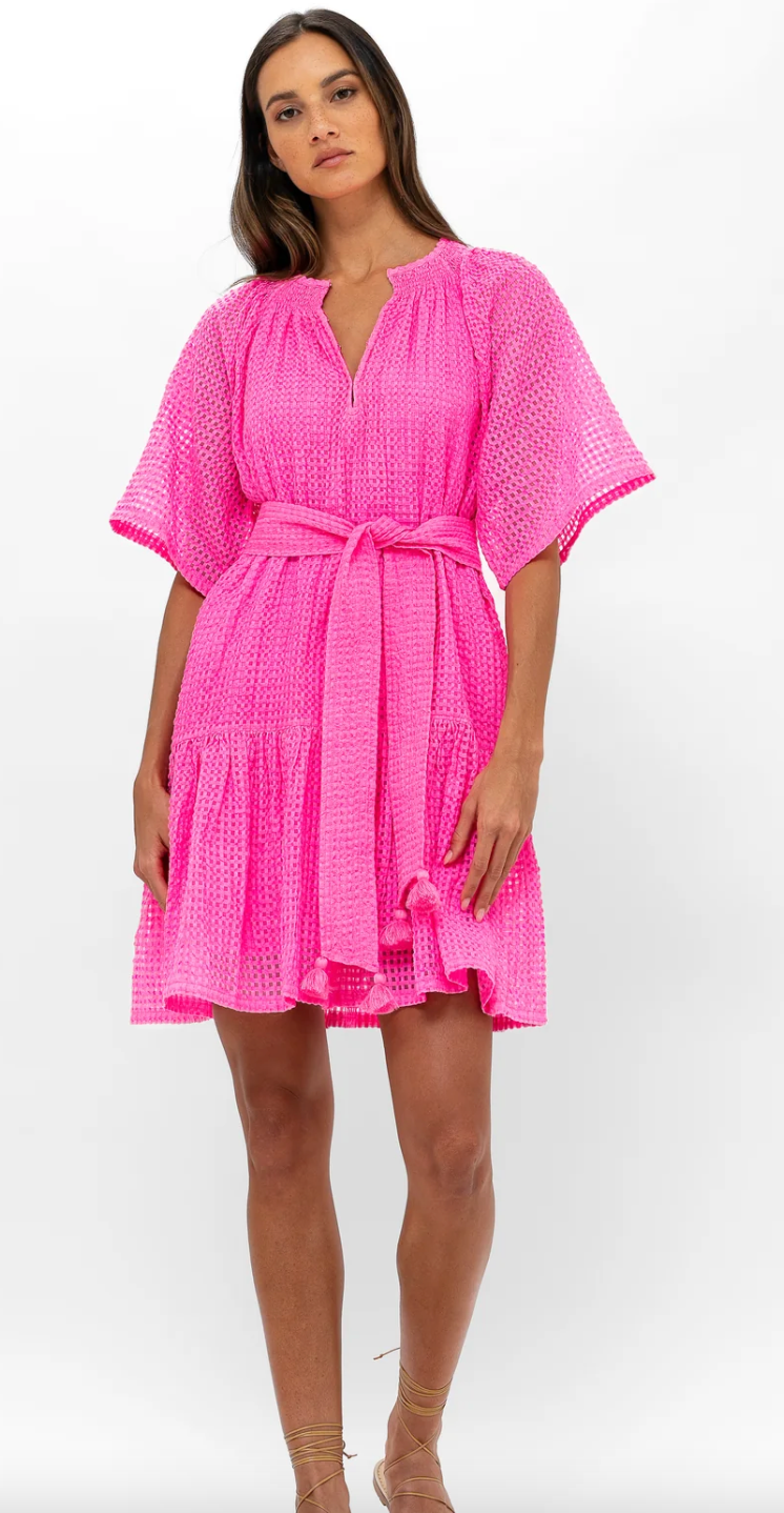 Oliphant Ragland Belted Dress Delray Pink