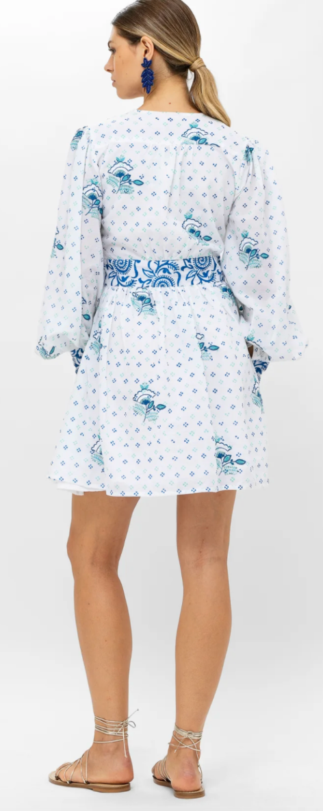 Skirt Waist Mini Dress Corfu Blue