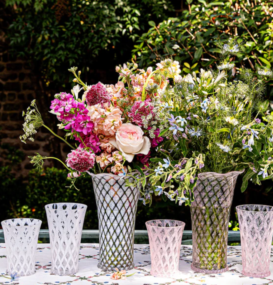 Juliska Trellis Flared Vase 9"- Blush