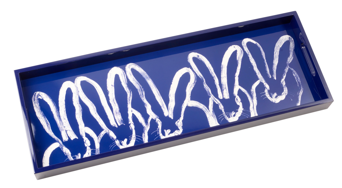 Hunt Slonem Conga Laquer Tray (Black or Colbalt)