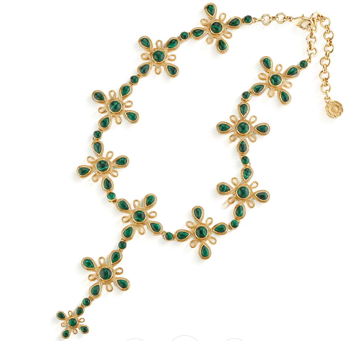 Capucine De Wulf Monique Gem Convertible Malachite Necklace