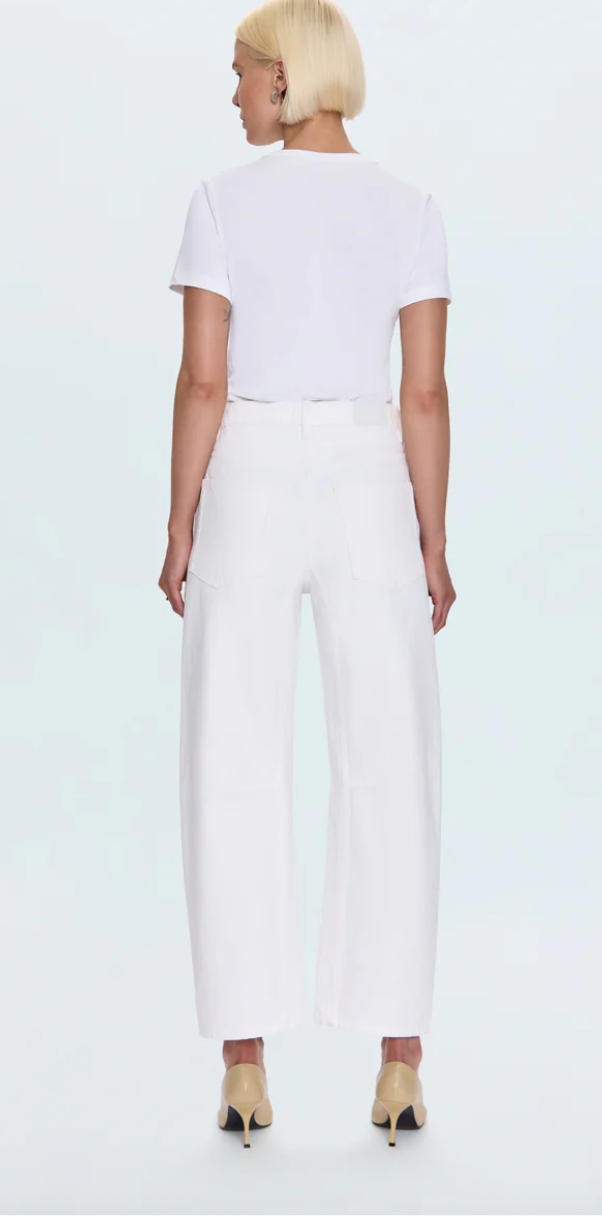 Pistola Beau Seamed Crescent Leg Jean-White