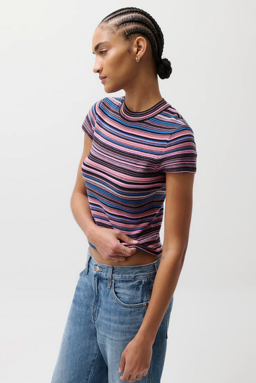 Pistola Selene Sweater Tee - Egyptian Blue Stripe