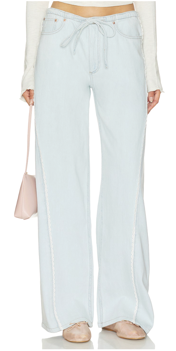 DL1961 Sienna Low Wide Leg- Saltstone