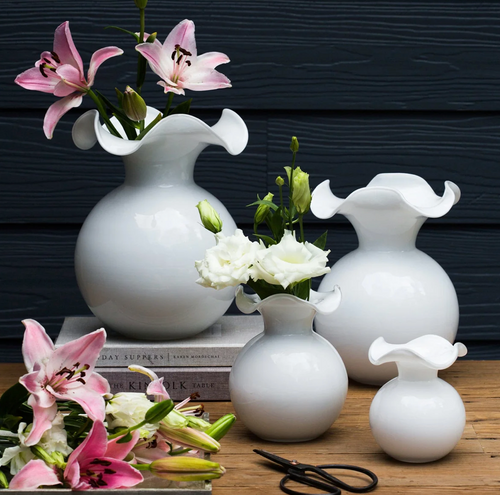 Vietri Hibiscus White Large Vase